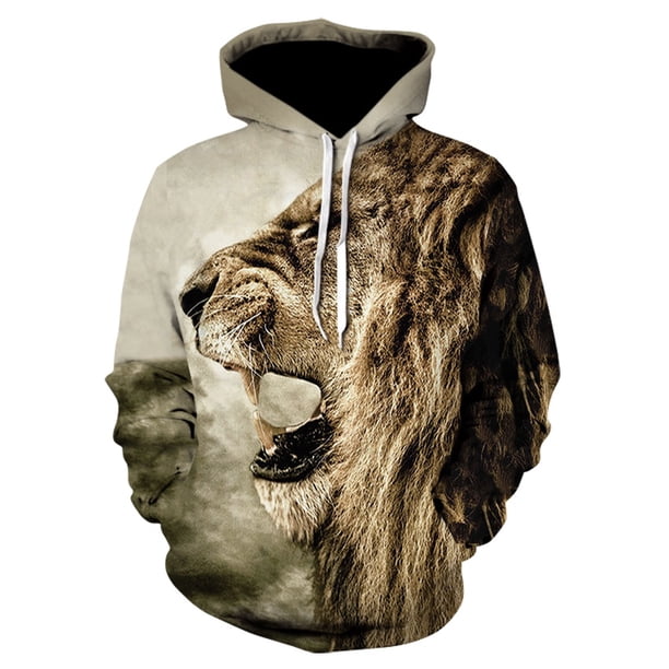 Sudaderas Con Capucha Para Hombre Hip Hop Sudadera Divertida 3D Roar Lion Moda De Marca animal Cosas Extrañas Chándal Unisex Pullove