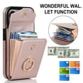 thumbnail image 4 of Elehold for iPhone 14 Pro Max Case Wallet RFID Blocking Organ Card Holder, PU Leather Purse Wrist Lanyard Strap Phone Case with Ring Stand for iPhone 14 Pro Max,Rosegold, 4 of 9