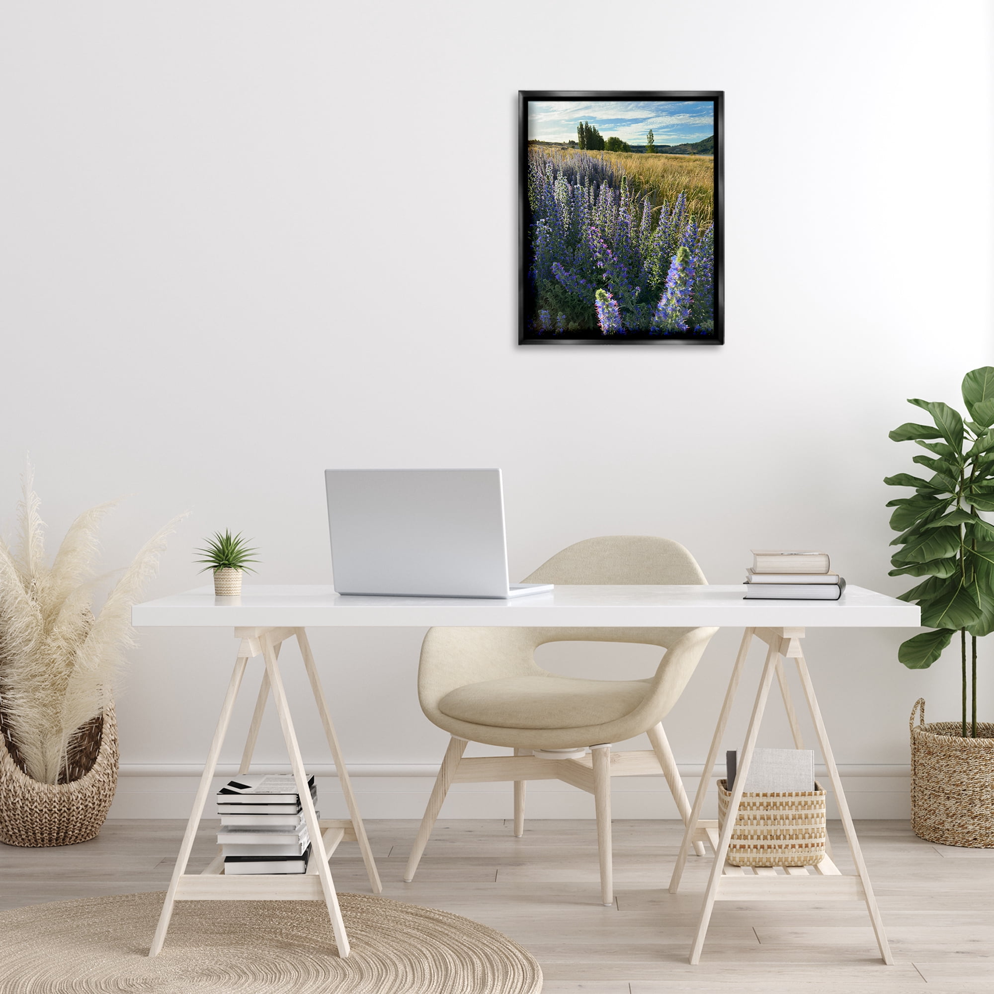Stupell Industries Lavender Fields Landscape Landscape Photography Black Floater Framed Art Print Wall Art, 17 x 21