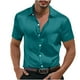 thumbnail image 2 of pstuiky camisetas de hombre, Camisa informal de manga corta con solapa y botones de color liso para fiesta de baile para hombre camisas casuales para hombre s, 2 of 8