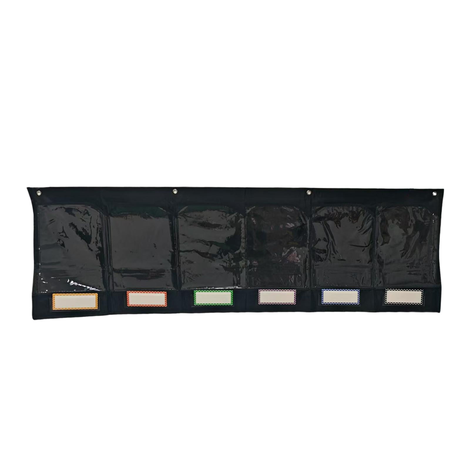 CoudarTitie Storage Pocket Chart Black Oxford Cloth File Hanging Paper Organizer for Photo