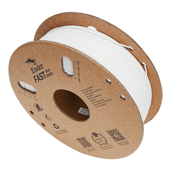 Creality Ender Fast Filamento PLA 1.75 mm Alta fluidez Material de impresión 3D de alta velocidad Alta tasa de éxito Carrete Dimensional 1 kg (2.2 lb) Precisión +/-0.03 mm Estándar 1 rollo - Blanco