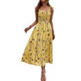 thumbnail image 3 of Txlixc Vestidos de Verano para Mujer, Estampado Floral/Diseño de Color sólido Sin Mangas Correa de Doble Lado Pliegues en el Pecho Vestido Largo de Playa Txlixc Moda, 3 of 6
