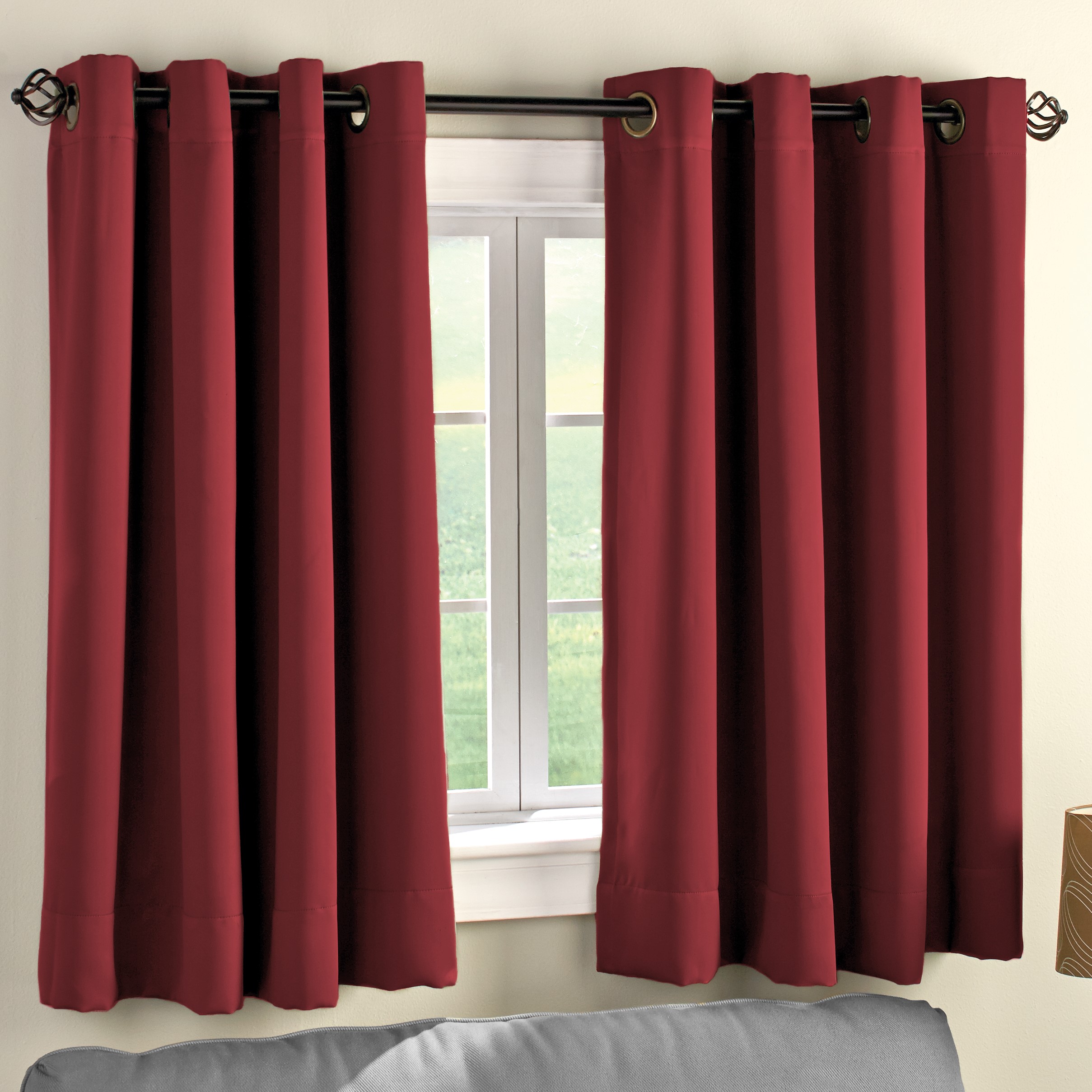 54" Individual Room Darkening Curtain Panel for Indoors - Burgundy