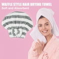 thumbnail image 3 of Coral Fleece Hair Drying Towel Dry Cap Adult Hair Drying Towel Lightweight Strong Absorbent Gray White, 3 of 7
