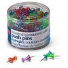 Officemate OIC Push Pins, Assorted Translucent Colors, 200 Count (35710)