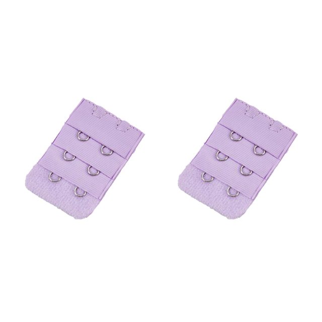 Minnieouse Extensión Correa Sujetador Extensor Hebilla 2 Ganchos Transpirable Mujeres íntimas Botones coloridos Banda trasera 3 filas púrpura claro morado claro 2piezas Minnieouse CBP460455