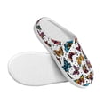 thumbnail image 3 of Fotbe Cute Butterfly Pattern Women's Fuzzy Curly Fur Memory Foam Loafer Slippers Indoor Outdoor Slippers Winter Home Shoes-37/38, 3 of 7
