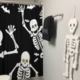 thumbnail image 3 of Halloween Shower Curtain for Bathroom,Skull Dancing Skeleton Shower Curtains with Hooks,Farmhouse Polyester Fabric Shower Curtains Machine Washable Waterproof Bath Decor 72" x 72", 3 of 6