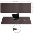 thumbnail image 4 of Cacoy 150x50cm Leather Extended Mouse Pad Long Desk Blotter Pad (Brown), 4 of 5