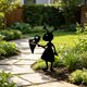 thumbnail image 5 of Metal Garden Stake Decoration Black Iron Ground Insert for Outdoor Yard Fence Courtyard Farm Flower Bed Weather Resistant, 5 of 6