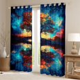 thumbnail image 2 of Homewish Tree Of Life Botanical Art Kitchen Curtains,Watercolor Gradient Black Out Curtains Pack of 2 (42x63 Each), 2 of 6