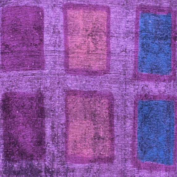 Ahgly Company Indoor Square Abstract Purple Modern Area Rugs, 5' Square