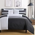 thumbnail image 2 of Chezmoi Collection Bernard 7-Piece California King Bed in a Bag Comforter Set with Sheets, Lightweight Comforter Black Gray Light Gray Patchwork Quilted Medallion Bedding Set for All Season, 2 of 9
