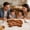B, variant on Highland Cow Charcuterie Board, Wooden Country-Style Tableware Crafted from Natural Wood, Multi-Compartment Layout Kitchen Plates Suitable for Parties Family Meals