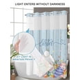 thumbnail image 6 of No Hook Shower Curtain with Snap-in Liner, Spring Easter Waterproof Fabric Bathroom Curtains, Rabbit Ears Foot Colorful Eggs Wooden Plank Bath Curtains & Mesh Top Window Standard 72"x72", 6 of 9