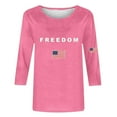 thumbnail image 4 of CYBIBO Women's Three-quarter sleeves T-Shirt, Ladies' Freedom Elbow-length Sleeves for Women, Pink, XXL, 4 of 5