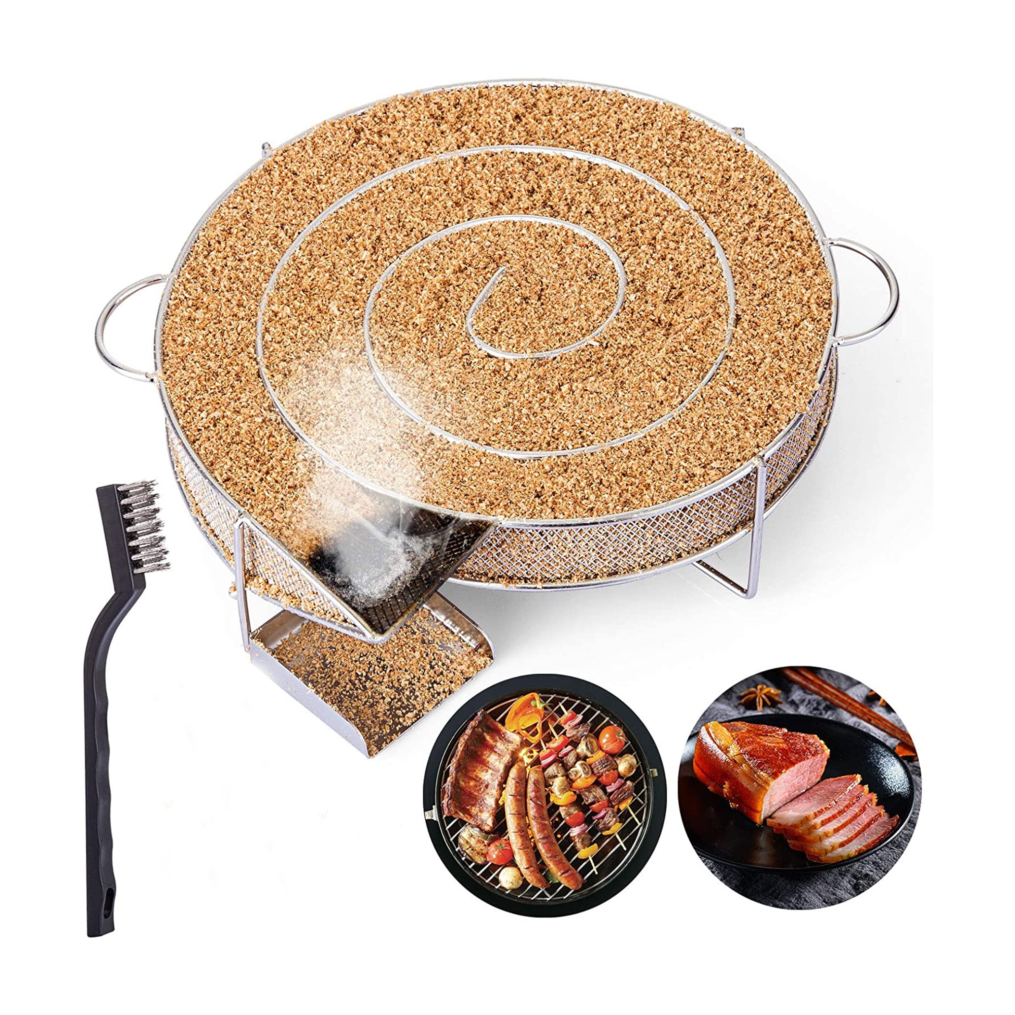 Cold Smoke Generator Round Stainless Smoker Tray for Barbecue Bacon Fish Meat Pork Cheese Meat, Hot or Cold Smoking on Grill & Smoker - Walmart.com