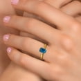 thumbnail image 4 of Gem Stone King 10K Yellow Gold London Blue Topaz Engagement Ring for Women | 1.14 Cttw | Emerald Cut 7X5MM | Gemstone November Birthstone | Size 6, 4 of 6
