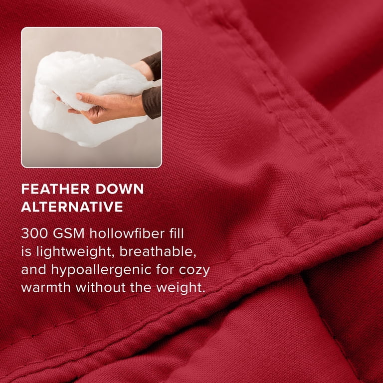 Bare Home Down Alternative Comforter Set - 3 Piece, Full, Red photo 6
