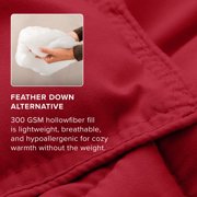 Bare Home Goose Down Alternative Comforter Set, Premium 1800 Collection, with Pillow Shams, 3 Piece Set, Oversized King, Red