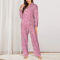 thumbnail image 3 of Bingfone Womens Pajama Sets Glitter Pink Print,Long Sleeve Loungewear Pajamas Set-Xx-Large, 3 of 9