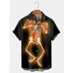 thumbnail image 3 of Camisas para hombre con estampado floral de calavera vintage, divertidas camisas con estampado de calavera en 3D, blusa hawaiana de manga corta, camisa con solapa estampada para hombre, 3 of 5
