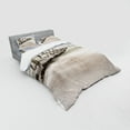 thumbnail image 2 of Ambesonne Landscape Bedding Set 4 Pcs, Groyne Zingst Germany, Queen, Pale Blue White Tan, 2 of 2