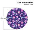 thumbnail image 2 of Picia Skull rainbow color Printed Leather Coasters for Drinks, 4" Drink Coasters Set of 4 for Tabletop Protection, Handmade Luxurious Home Décor and Housewarming Gift -Round Shape, 2 of 6