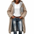 thumbnail image 4 of Ghalytn Women's Reversible Long Hooded Winter Coat, Fleece Lined Puffer Jacket with Pockets, 4 of 9