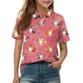 thumbnail image 3 of Grblisyd Girls Short Sleeve Polo Shirts Kids Cute Animal Print School Uniform Polo Shirt 10-12 Years, 3 of 6