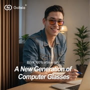 Goiteia 100% Orange Blue Light Blocking Glasses-Amber Tint Gaming Glasses for Better Sleep/Eyes Strain/Light Sensitive-Ultra Light & Spring Hinges for Better Comfor