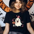 thumbnail image 3 of Haunt Mess Graphic Tee Funny Ghost Cartoon Pumpkin Shirt, Ash, Size 3XL, 3 of 6