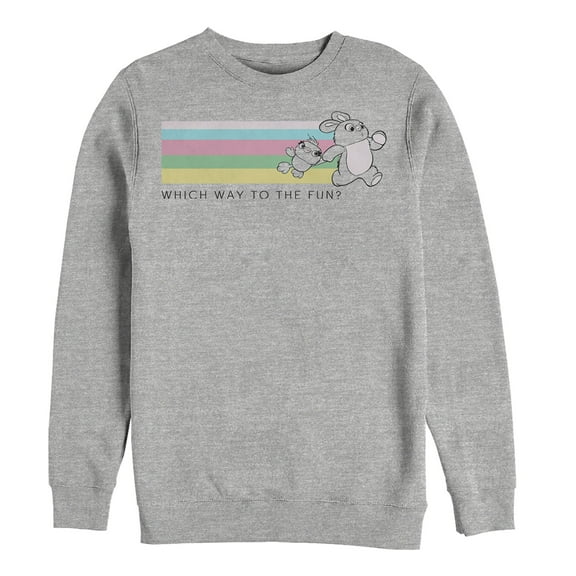 Men's Toy Story Ducky & Bunny Fun Rainbow Race Sweatshirt Athletic Heather 3X Large