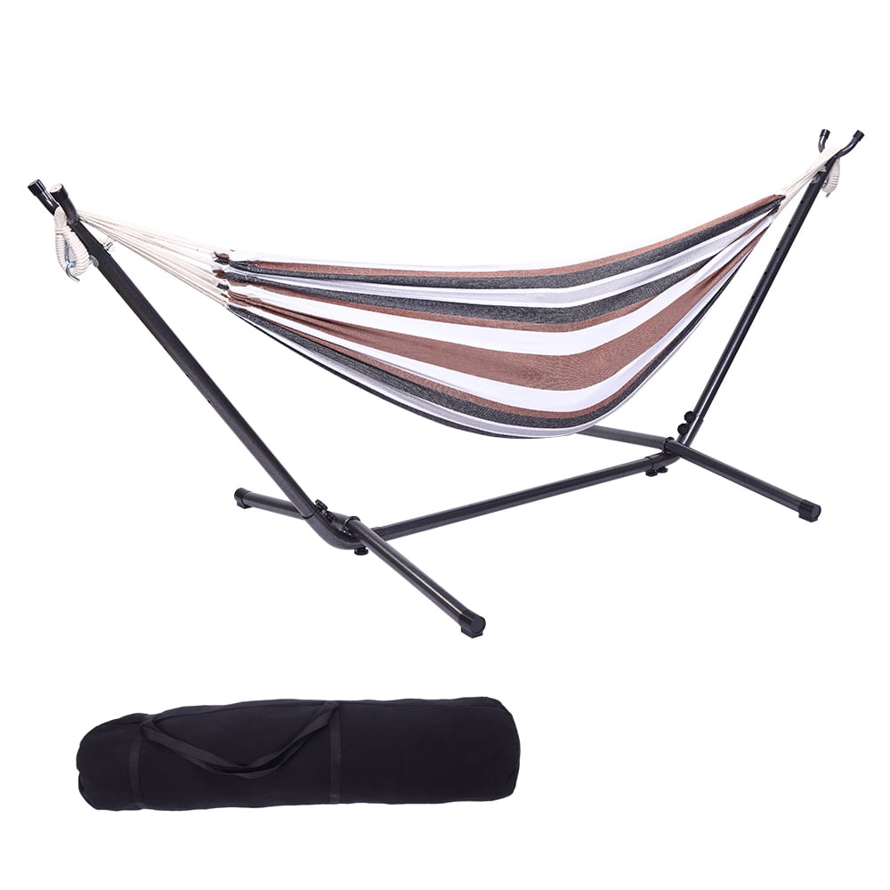 Double Hammock Bed Camping Bed Garden Outdoor Swing Chair w/Bag 