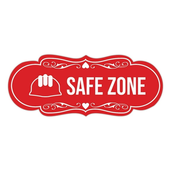 Signs ByLITA Designer Safe Zone Sign (Red) - Large