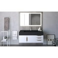 thumbnail image 5 of Nile 48" White Wood Floating Vanity with Black Top and Gold Trim, 5 of 8