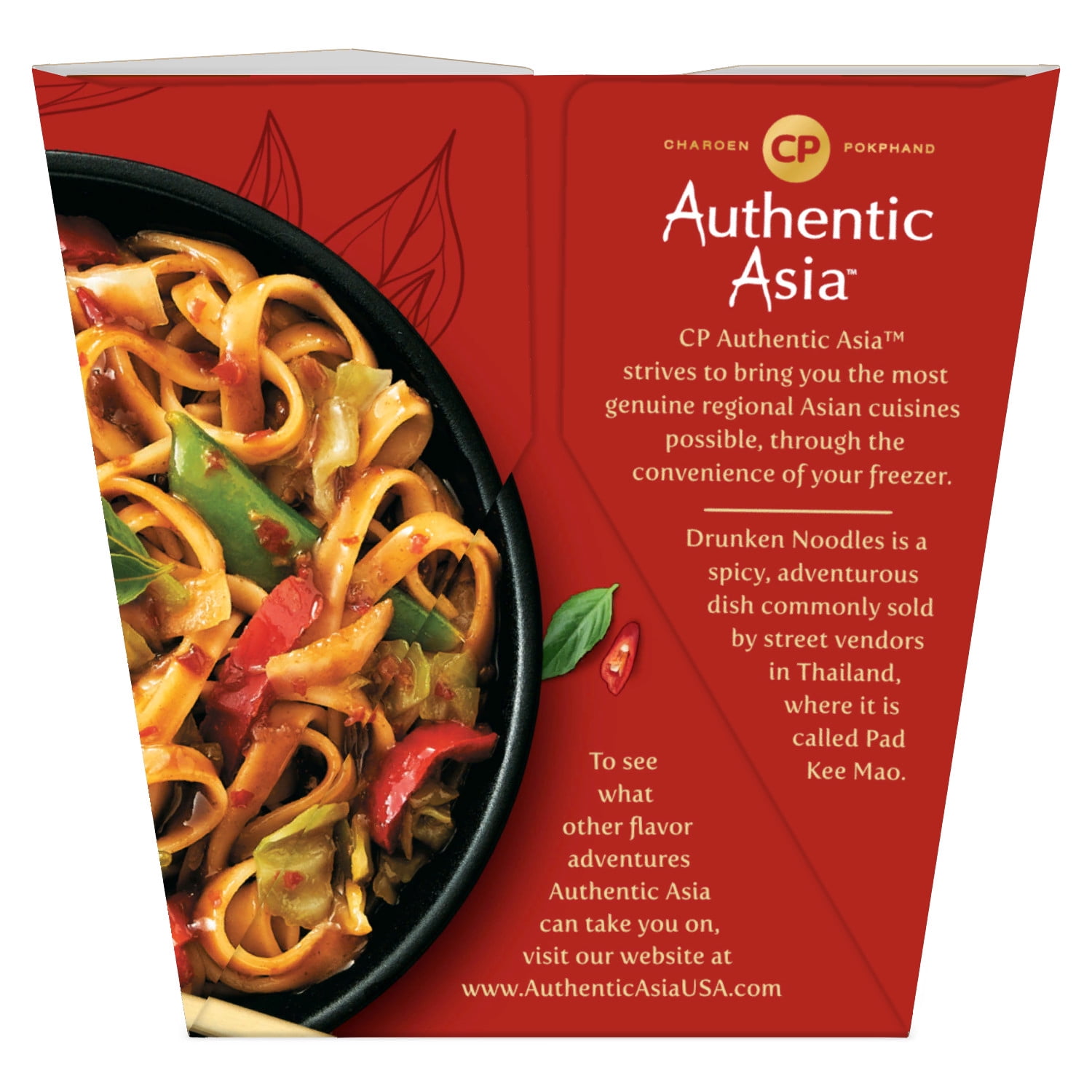 Authentic Asia Drunken Noodles Meal 10oz (Frozen Dinner)