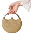 thumbnail image 4 of Evening Bag Clutch Purses Pleated Round Hard shell Crossbody Handbag with Chain Strap for Women Wedding Party Formal, 4 of 7