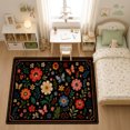 thumbnail image 3 of Rdsfhsp Floral Velvet Area Rug, Colorful Wildflower Botanical Pattern Soft Carpet for Bedroom Living Room Home Decor, 3 of 5