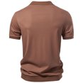 thumbnail image 6 of Men's Polo Shirts Golf Solid Color Shirt Business Casual Short Sleeve Knit Silk Smooth Drape Comfortable Collar Shirts for Men Coffee XL, 6 of 9