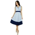 thumbnail image 4 of Bimba Womens Formal Wear Polyester Cotton Shift Dress with Pockets Work Wear Blue, 4 of 9