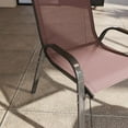 thumbnail image 5 of Topcobe Set of 4 Outdoor Dining Chairs, Stackable Patio Chairs with High Back, Breathable Mesh Seat for Garden Lawn, Modern Furniture for Outdoor, Brown, 5 of 11