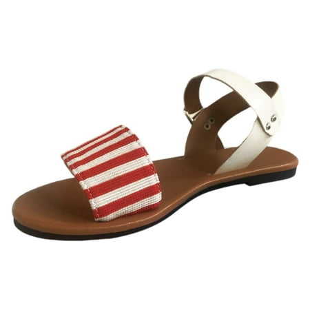 

PEASKJP Sandals Women Dressy Summer Womens Arch Support Sandals Orthotic Adjustable Thong Flip Flops (Watermelon Red 8)