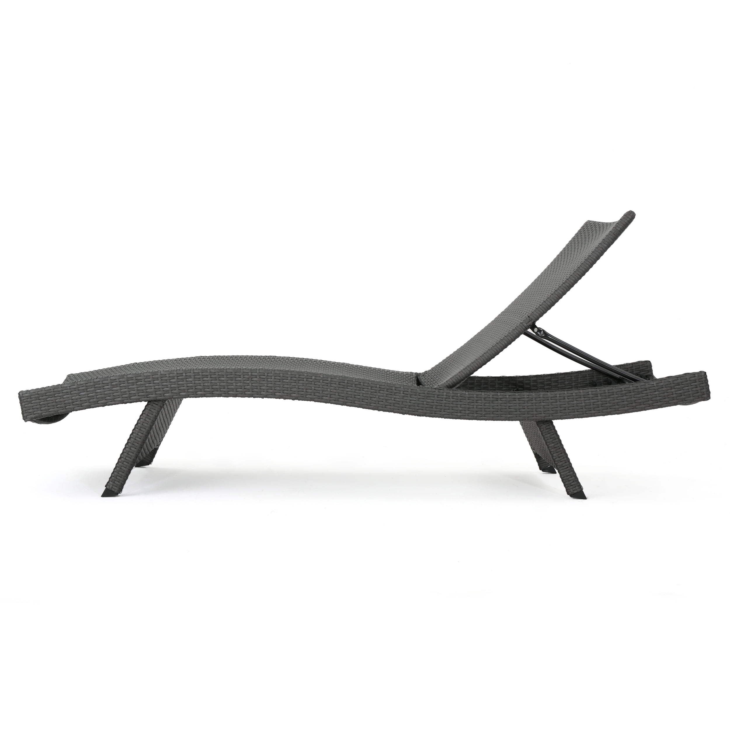 Anthony Outdoor Wicker Chaise Lounge Chair, Grey