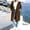 Brown, variant on Women's Hooded Full Zip Mid Long Sweatshirt Coat, Oversized Long Sleeve Soft Knit Casual Duster Jacket with Big Patch Pockets for 2026 Spring Fall Daily Travel Layering