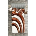 thumbnail image 3 of Ambesonne Abstract Quilted Bedspread Set 2 Pcs, Helix Coil Spiral Swirled, Twin Size, Dark Orange White, 3 of 3