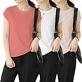 thumbnail image 2 of Shirts for Women Cotton Crew Neck T Shirt Soft Breathable Everyday Basic Tee Lightweight Casual Comfortable Top 2Xl Size Spring Summer Womens Tops, 2 of 9