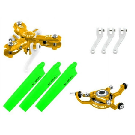 Microheli CNC Triple Green Blades Conversion set (GOLD) - BLADE MCPXBL / BL2