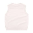thumbnail image 3 of NLOMOCT Back to School Clothes V Neck Knitted Vests for Boys Girls Sleeveless Sweater Vest Pullover Knitwear Crop Tops Beige,11-12 Years, 3 of 5